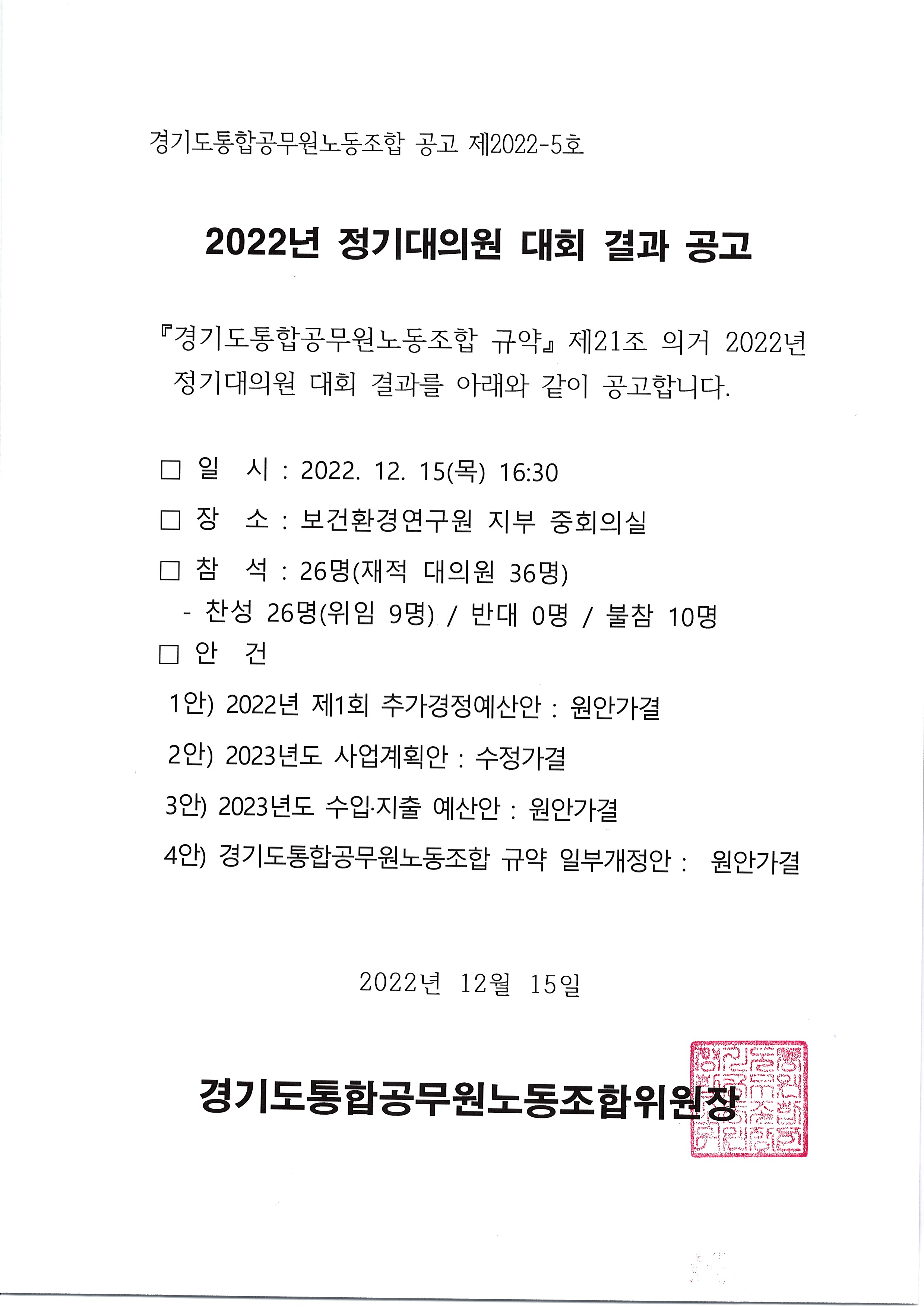 [공고문] 2022년 정기대의원 대회 결과 공고.jpg